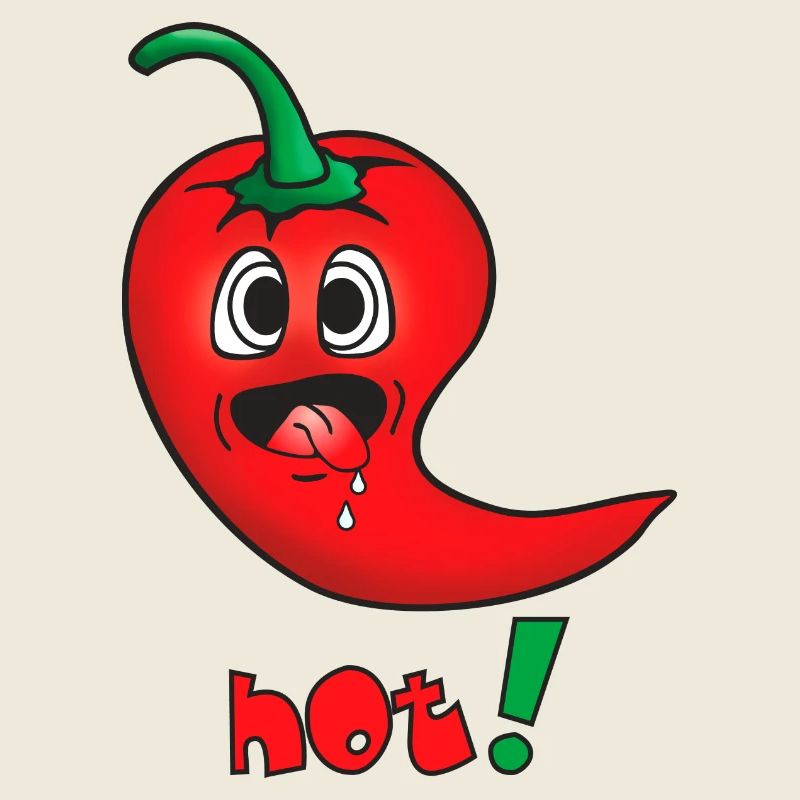 Piment rouge vif - émoticône drôle - chaud