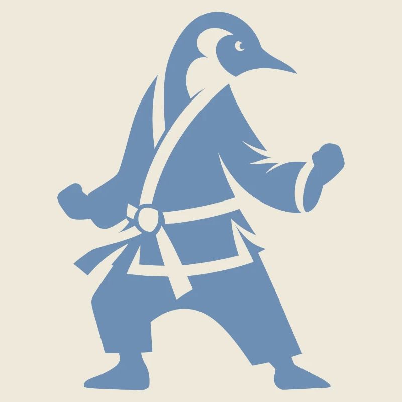Pinguin Karate Kampfkunst Silhouette
