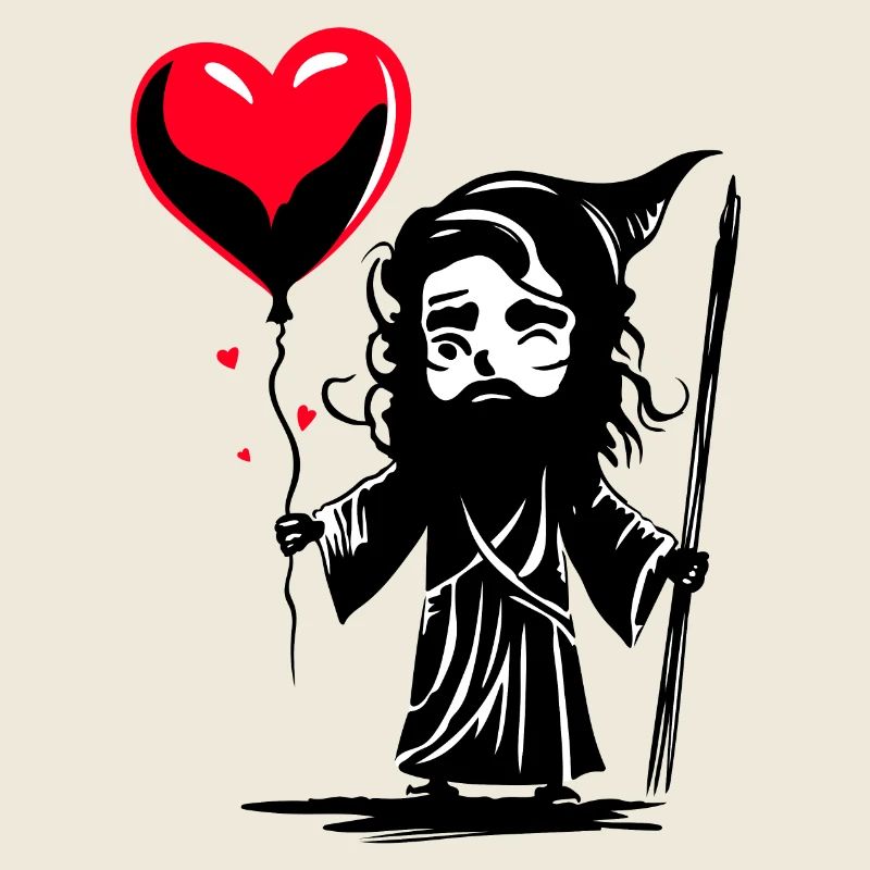 Odin mit Herz Luftballon - Heartful Creatures