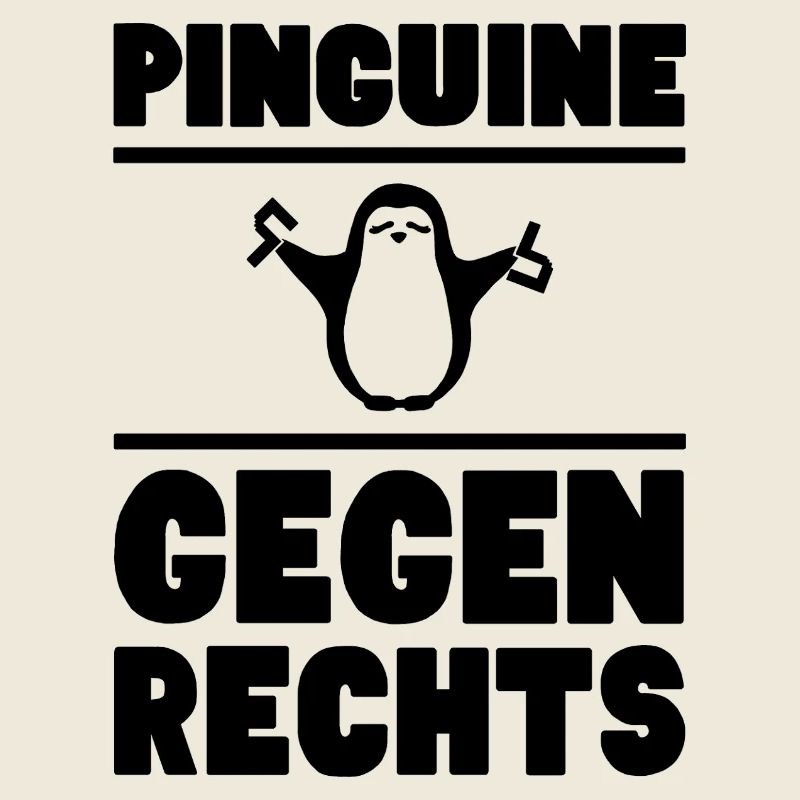 Pinguine gegen rechts / schwarz