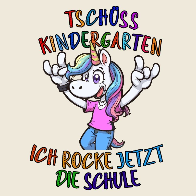 Einhorn mit Spruch und Schulmotto Kindermode