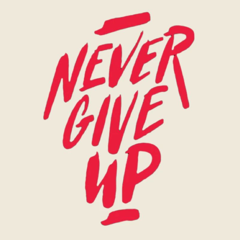 Lettrage motivant Never Give Up