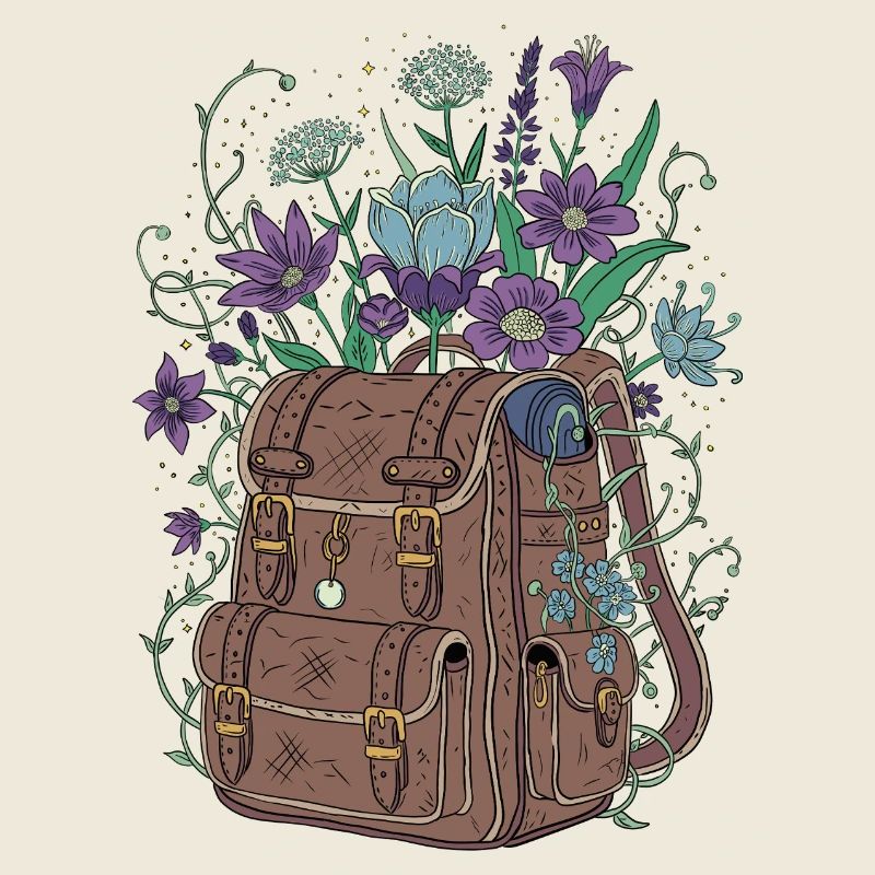 Unusual Bag with a Floral Motif