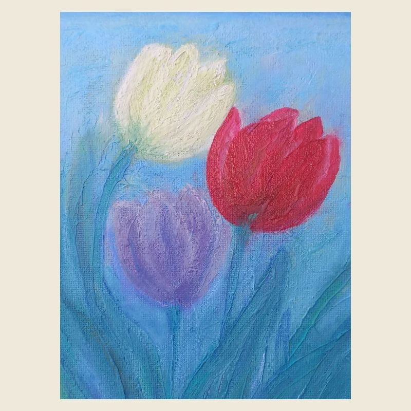 Tulpen Abstrakte Blumen aus lebendigem Acryl