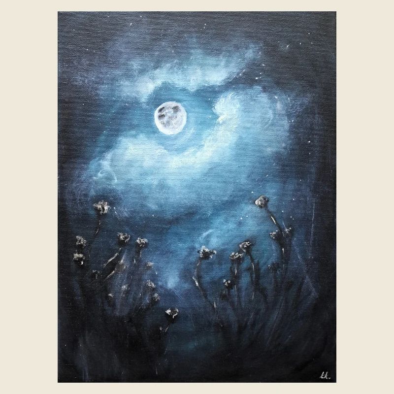 Scène nocturne mystique au clair de lune