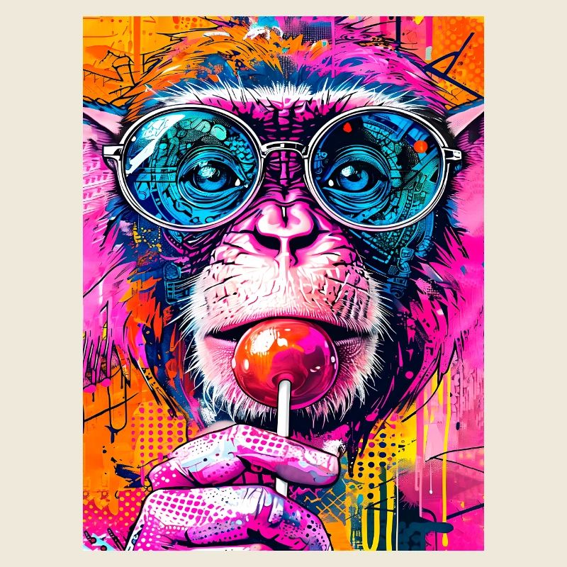 Grande combinaison psychédélique avec lunettes et sucette