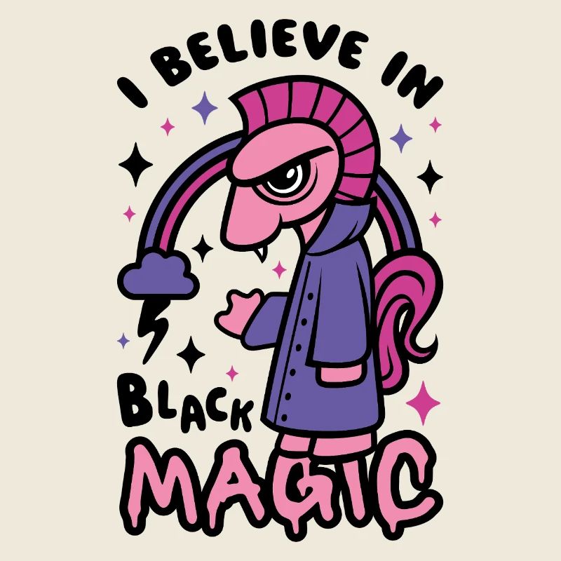 Grumpy Dark Pony Believes in Black Magic
