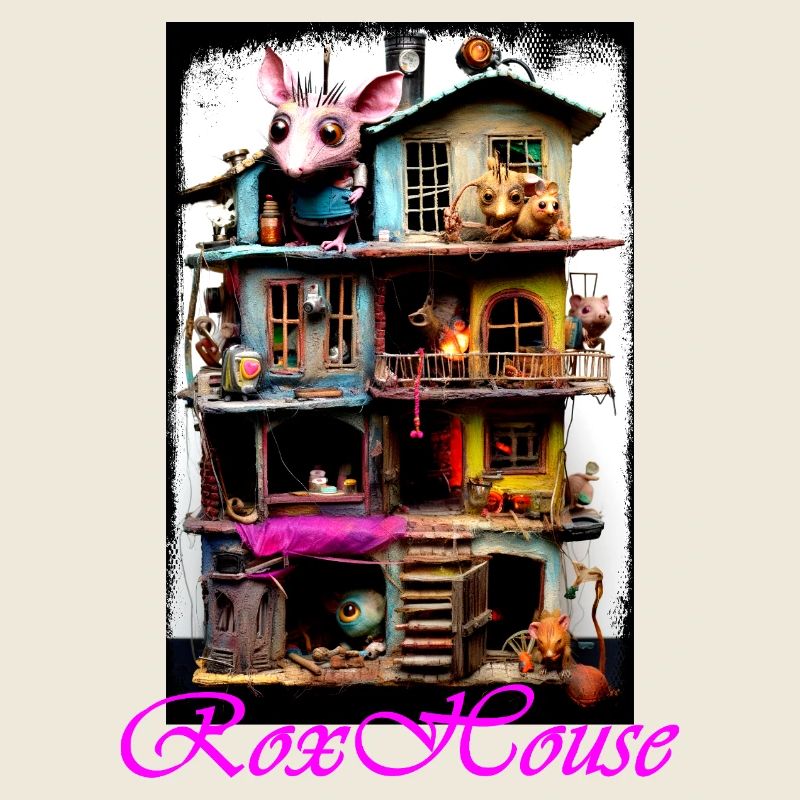 Maison de souris ludique avec des poupées au design coloré