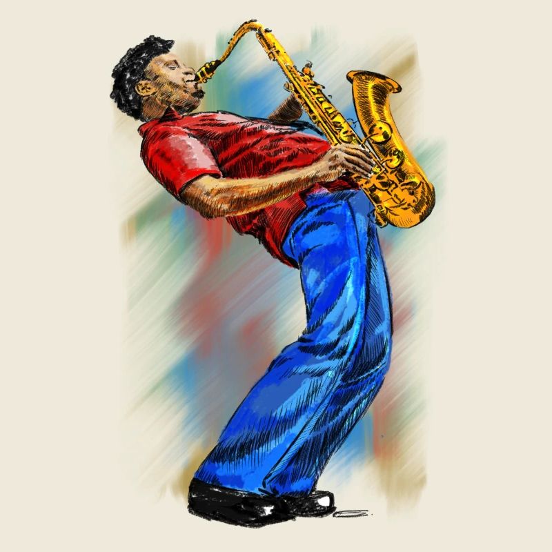 Jazz Saxophonist Illustration