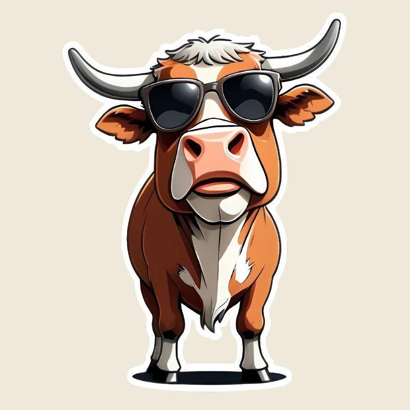 Casual cow with sunglasses