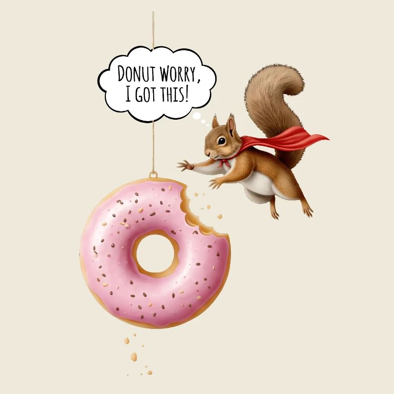 Niedliche Eichhörnchen mit Donut