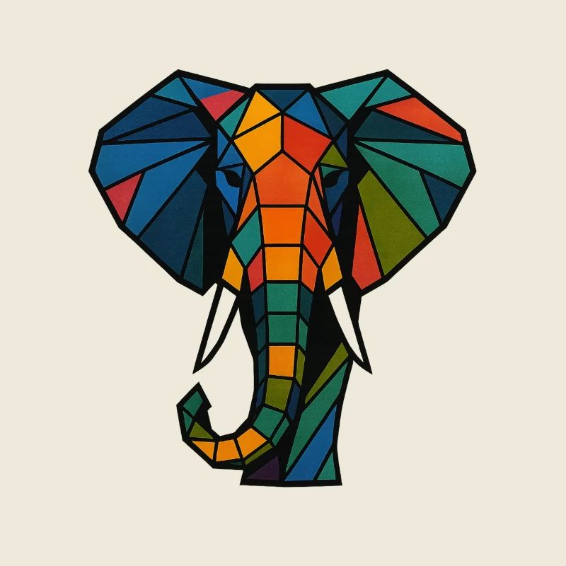 Imprimé éléphant géométrique