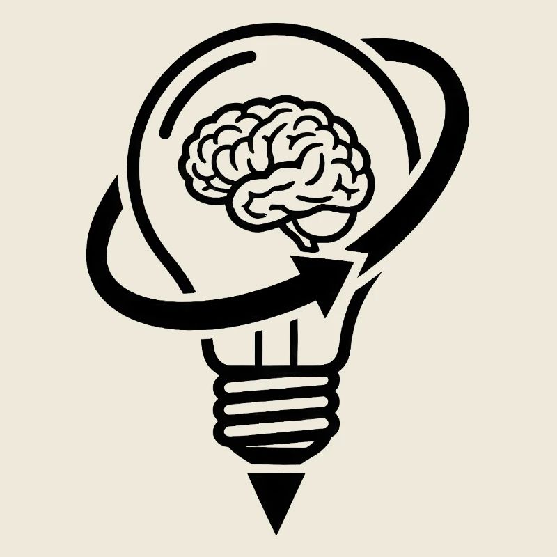 Le cerveau et la lampe – une idée créative
