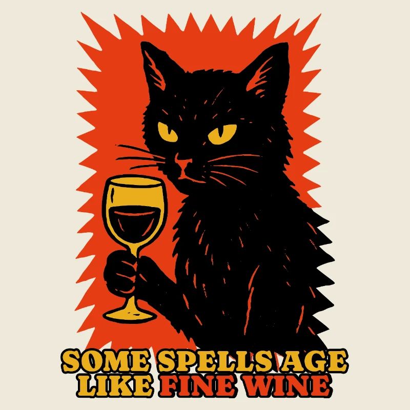 Lustiges Halloween Motiv mit schwarzer Katze