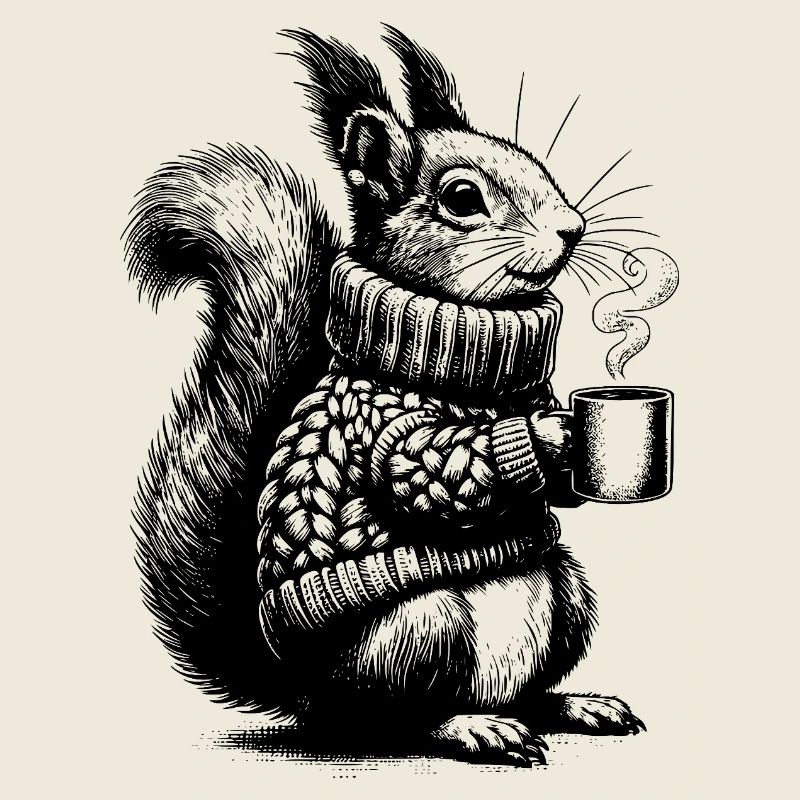 Squirrel with tea