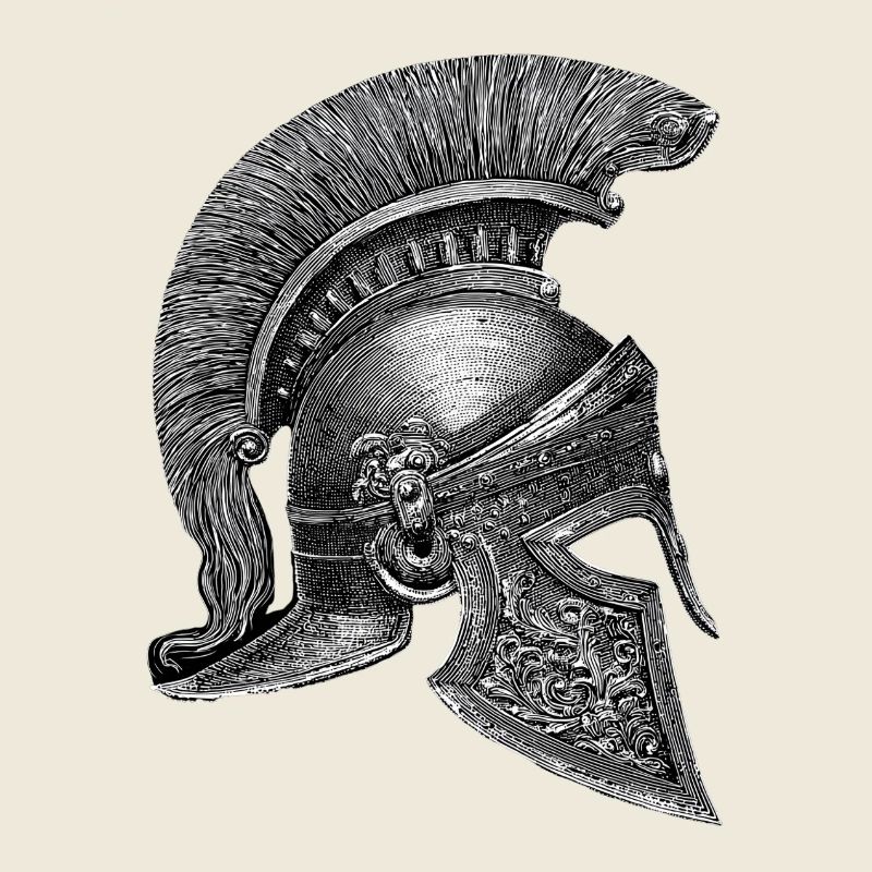 Casque corinthien – Gravure antique