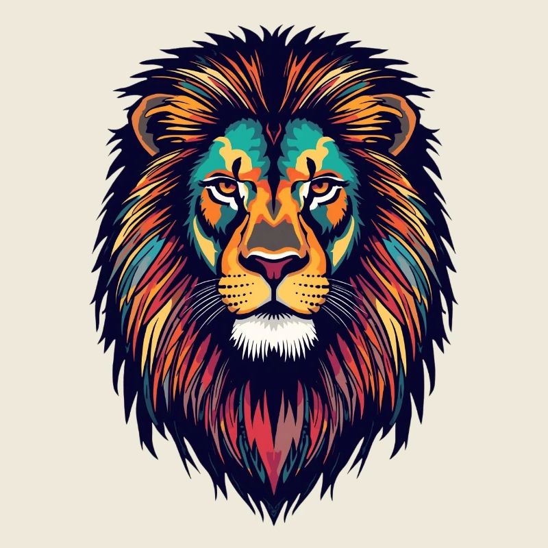Explosion de couleur de lion brillant