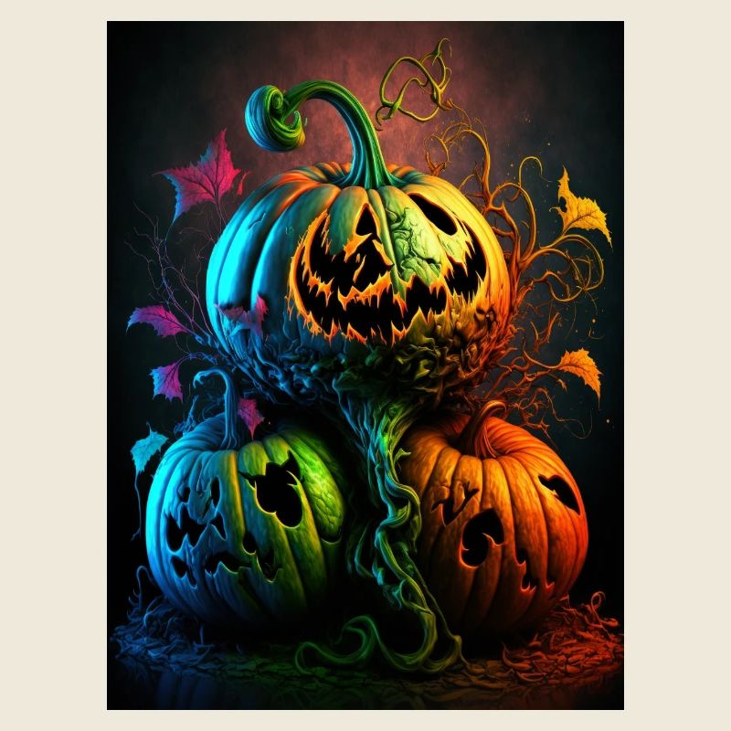 Neon Halloween Kürbisse