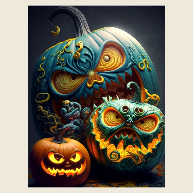 Glowing Halloween Pumpkins