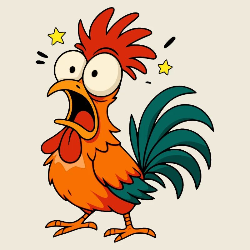 Crazy Rooster - Conception de mèmes de dessin animé de poulet drôle