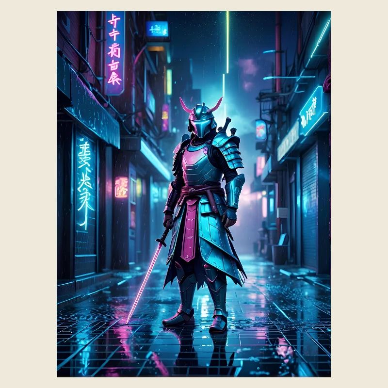 Neon-Samurai der Nacht