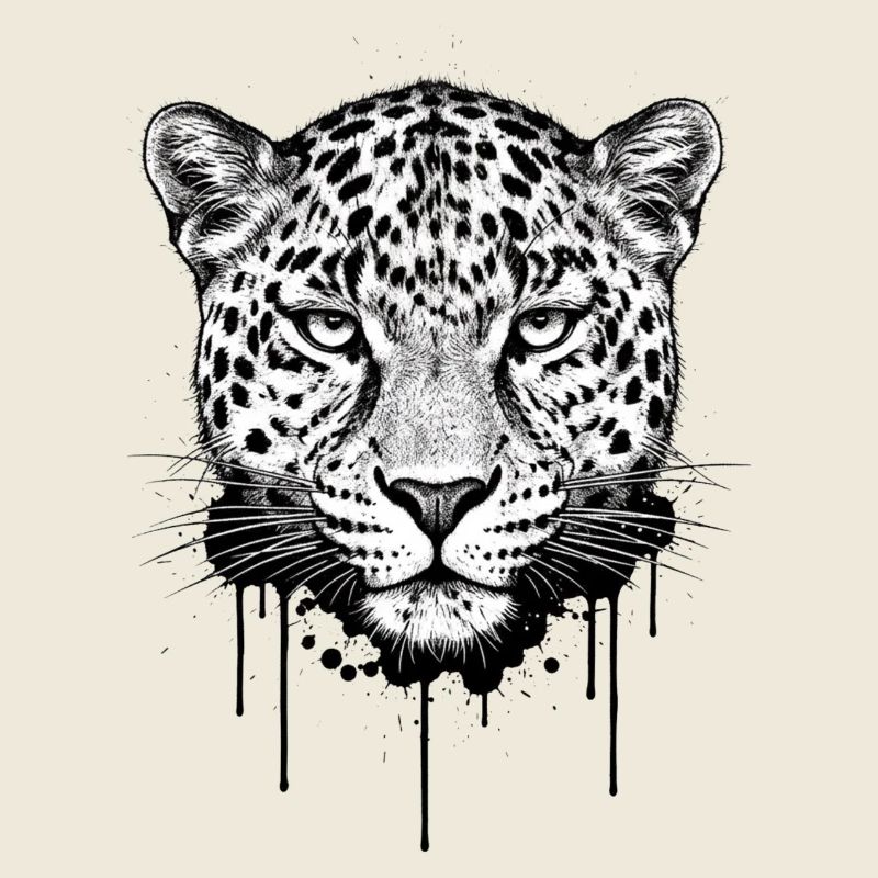 Leopardenkopf Illustration