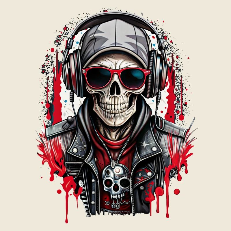 Skull headphones & skull rock goggles