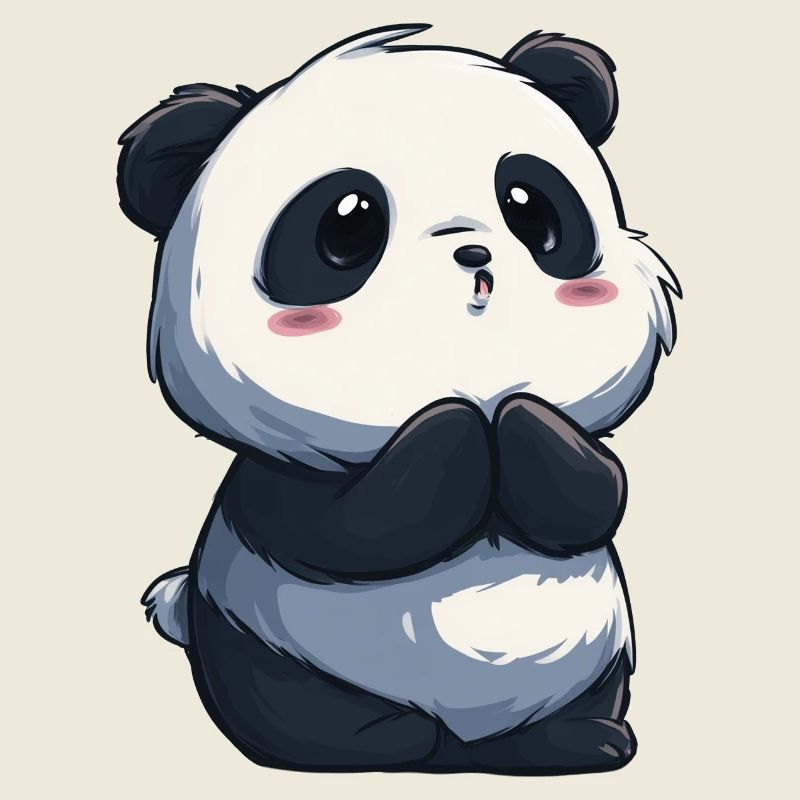 Panda mignon innocent, adorable pour les amoureux