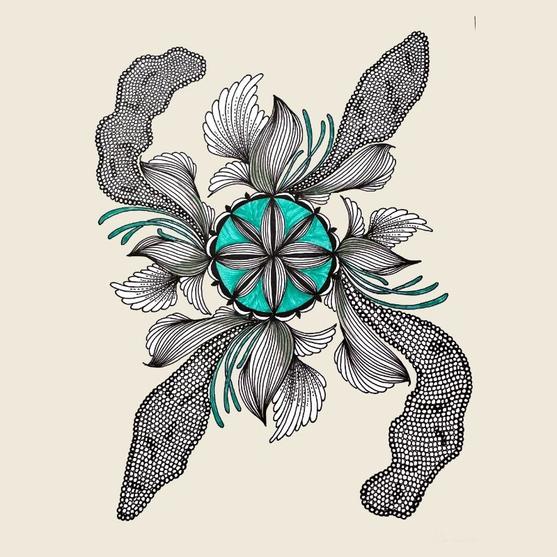 Fleur Étoile Déco Sarcelle