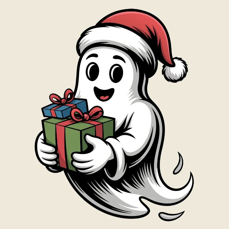 Weihnachtsgeist mit Geschenk