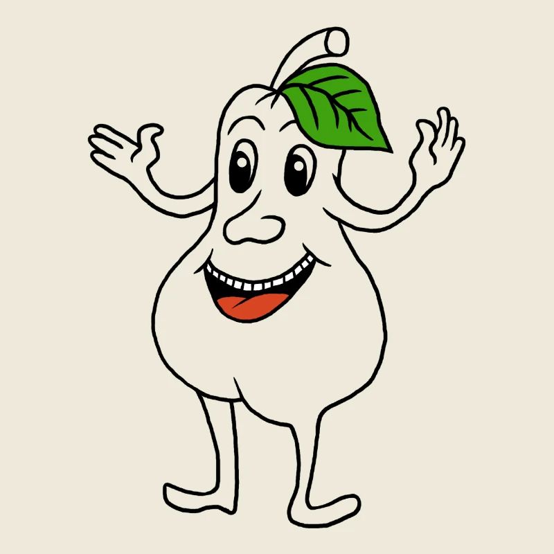Pear with laughing face
