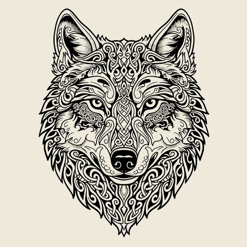 Tête de loup celtique