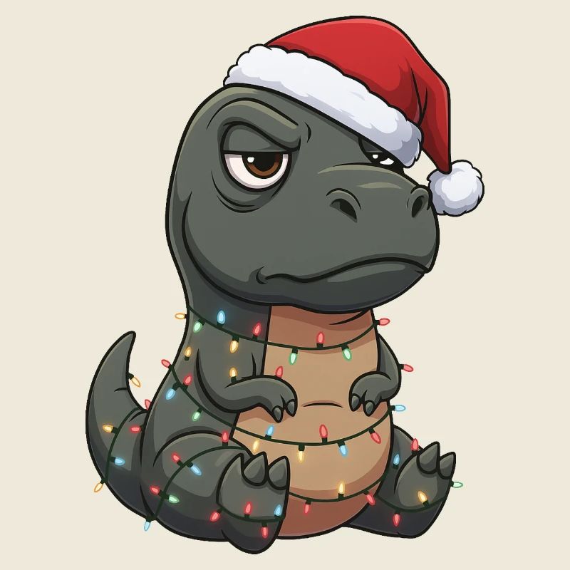 Grumpy Dino Santa Claus Clumsy Santa Gesche