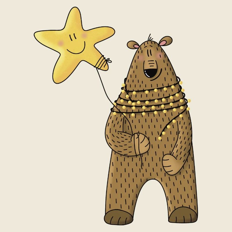 Bär mit Stern und Lichterkette