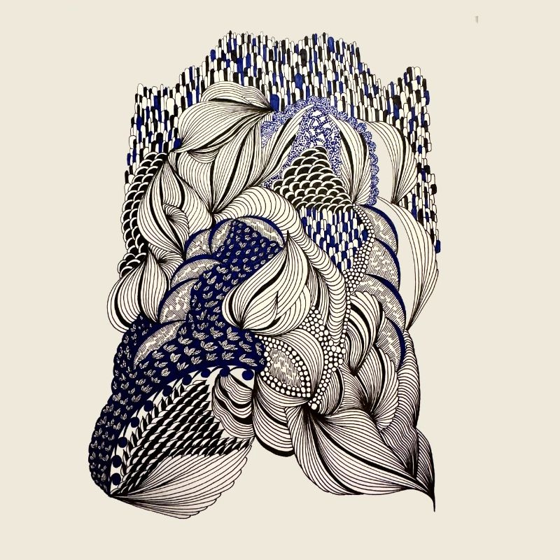 Indigo Leaf Weave Pattern