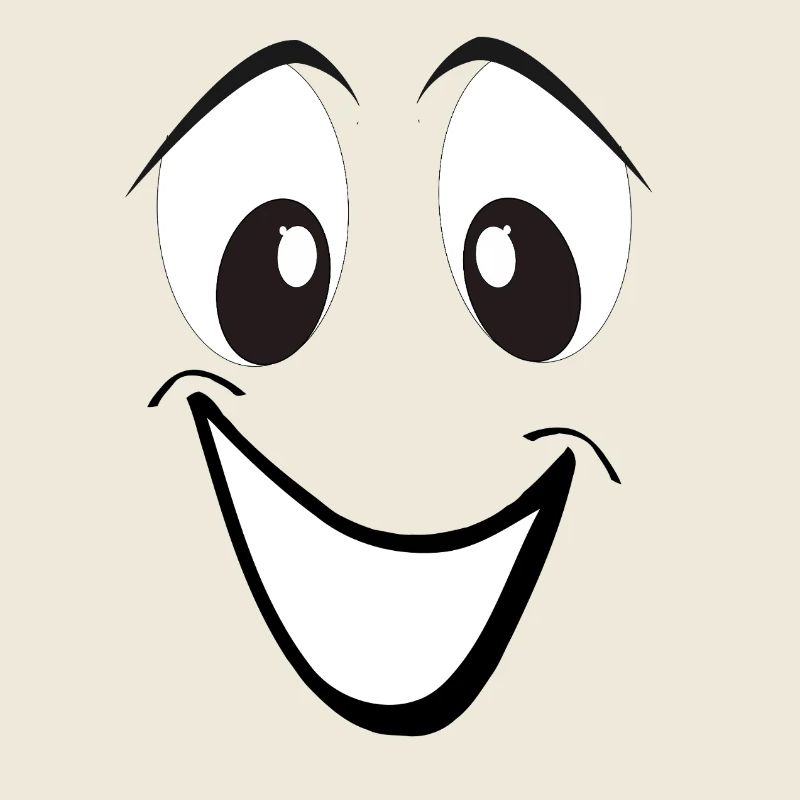 Visage de dessin animé souriant