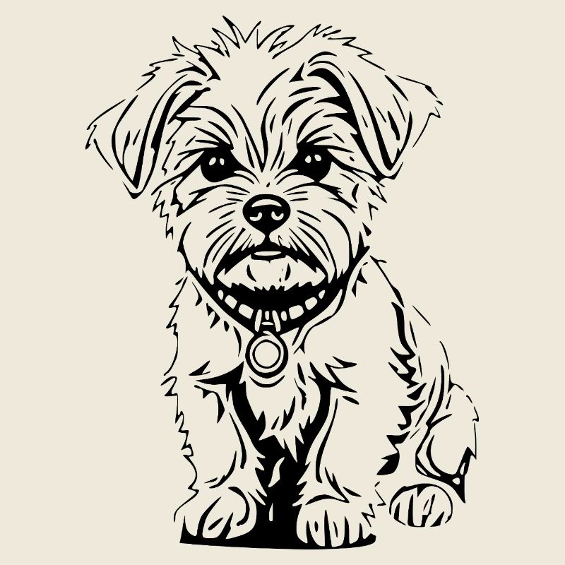 Le petit chien noir mignon