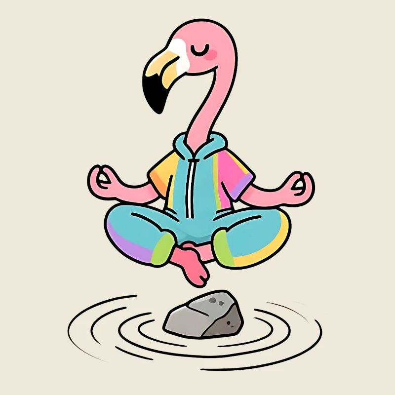 Flamingo-Zen in Meditationsposition