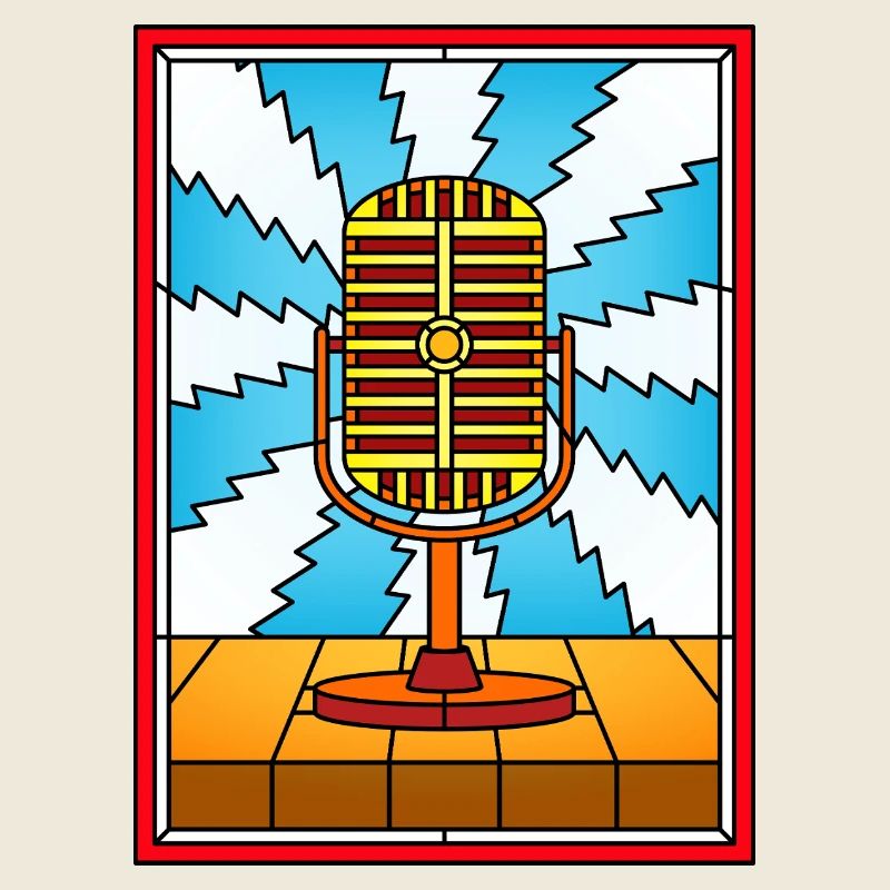 Retro-Mikrofon-Buntglas