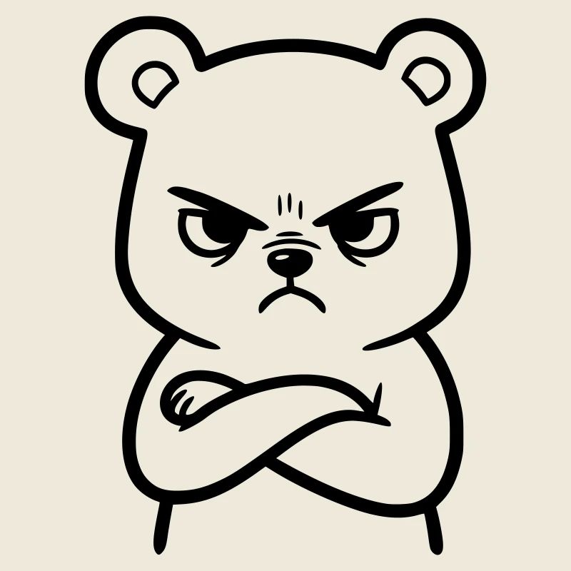 Illustration de bande dessinée d’un ours en colère