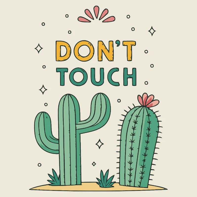 Ne Pas Toucher - Cactus Cartoon