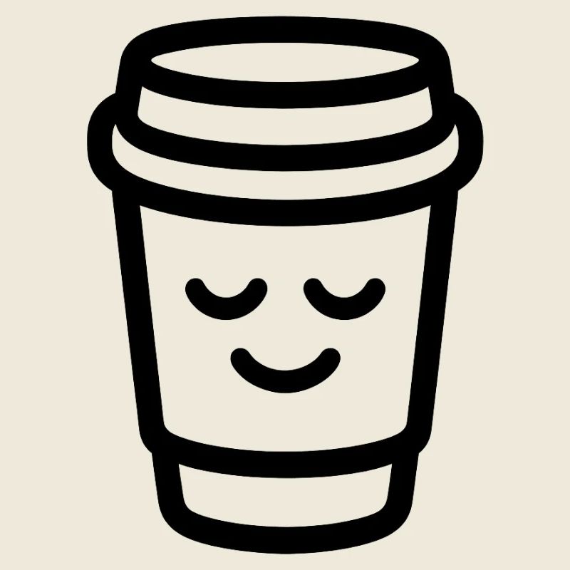 Tasse de café joyeuse avec un sourire