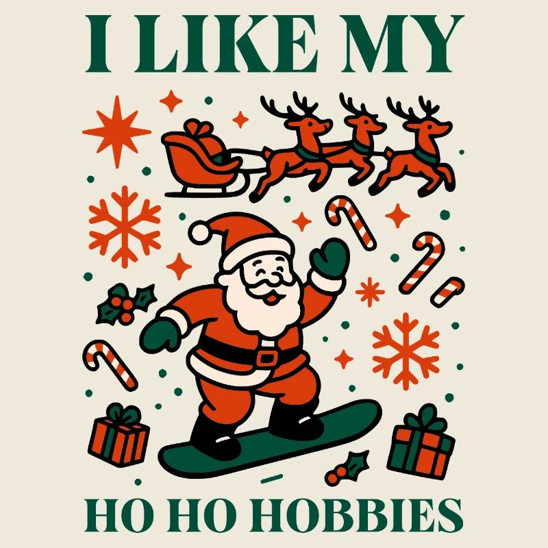 Weihnachts-Santa auf Snowboard