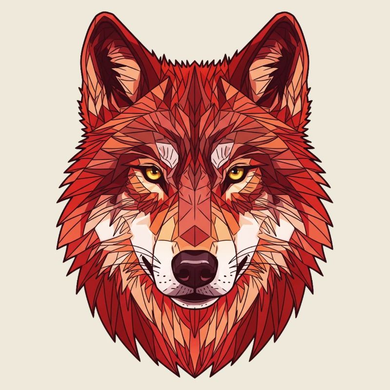 Geometric Red Wolf