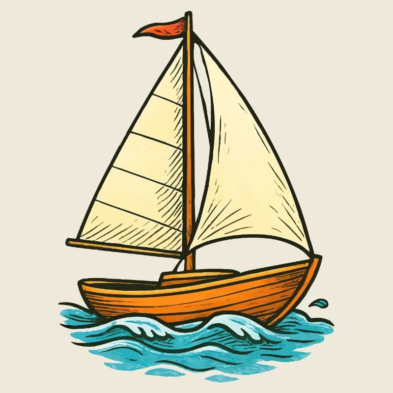Illustration de voilier côtier