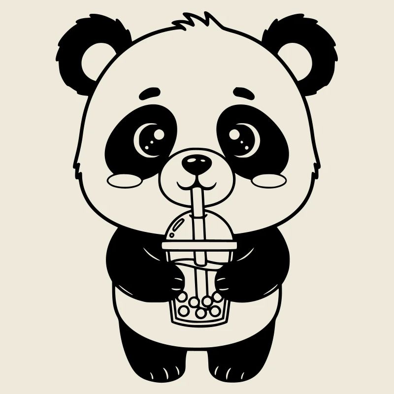 Panda mit Trinkbecher