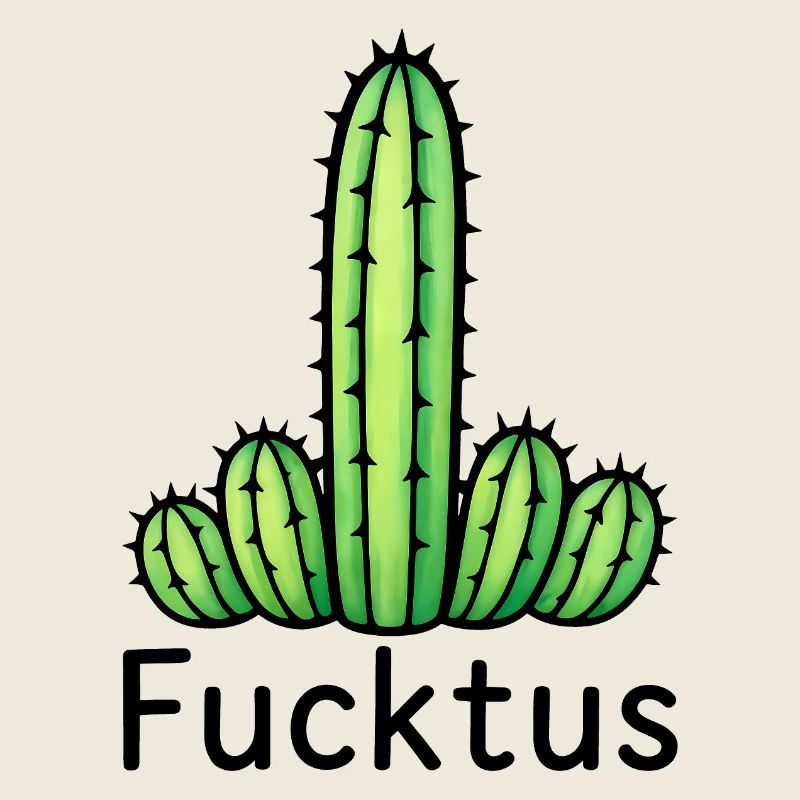 Funny Cactus Pun Illustration – "Fucktus"