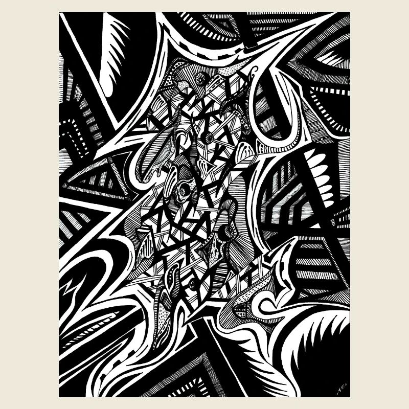 Design abstrait noir et blanc n°1