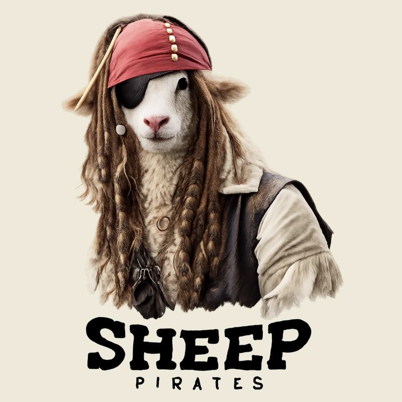 Piraten Schaf mit Dreadlocks