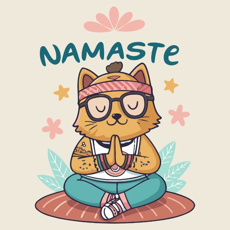 Chat yogi Namaste zen
